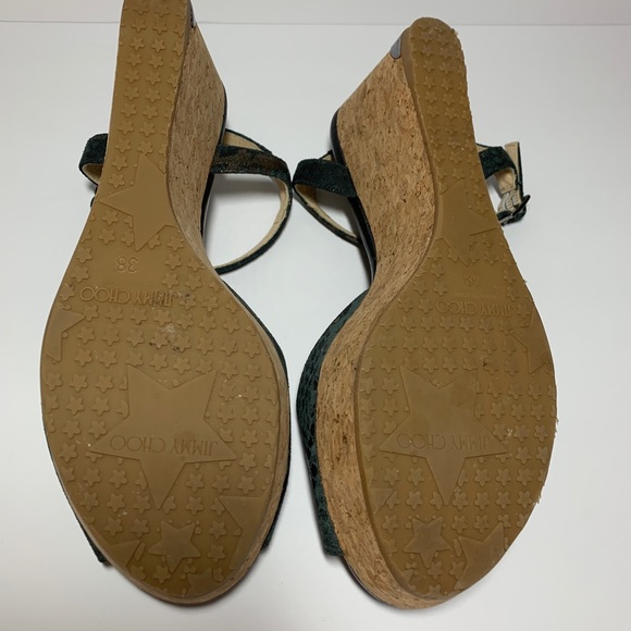 Jimmy Choo python and metallic cork Wedge. - Picture 2 of 7